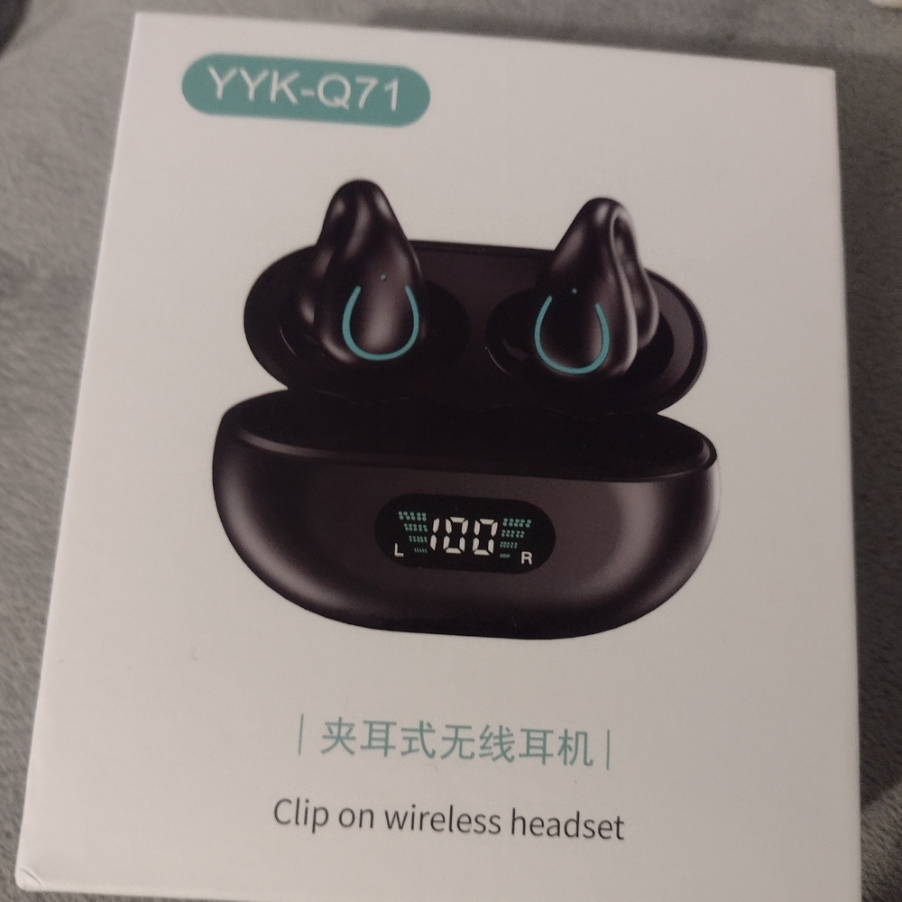 Black Wireless Earbuds with LED Display